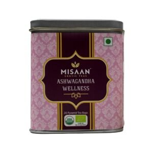 MISAAN Ashwagandha Wellness Green Tea With Aswagandha, Turmeric and Licorice Pure and Organic Loose Leaf Tea