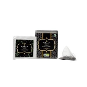 MISAAN Assam Whole Leaf,Black Tea,Pure and Organic Assam Whole Leaf Black Tea (20 Pyramid Tea Bags)