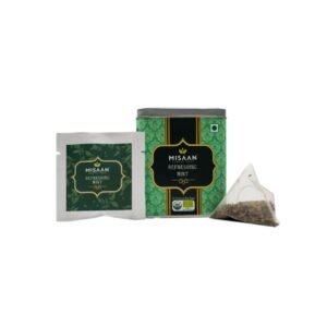 MISAAN Refreshing Mint, Green Tea With Perppermint Organic And Natural Tea (20 Pyramid Tea Bags)